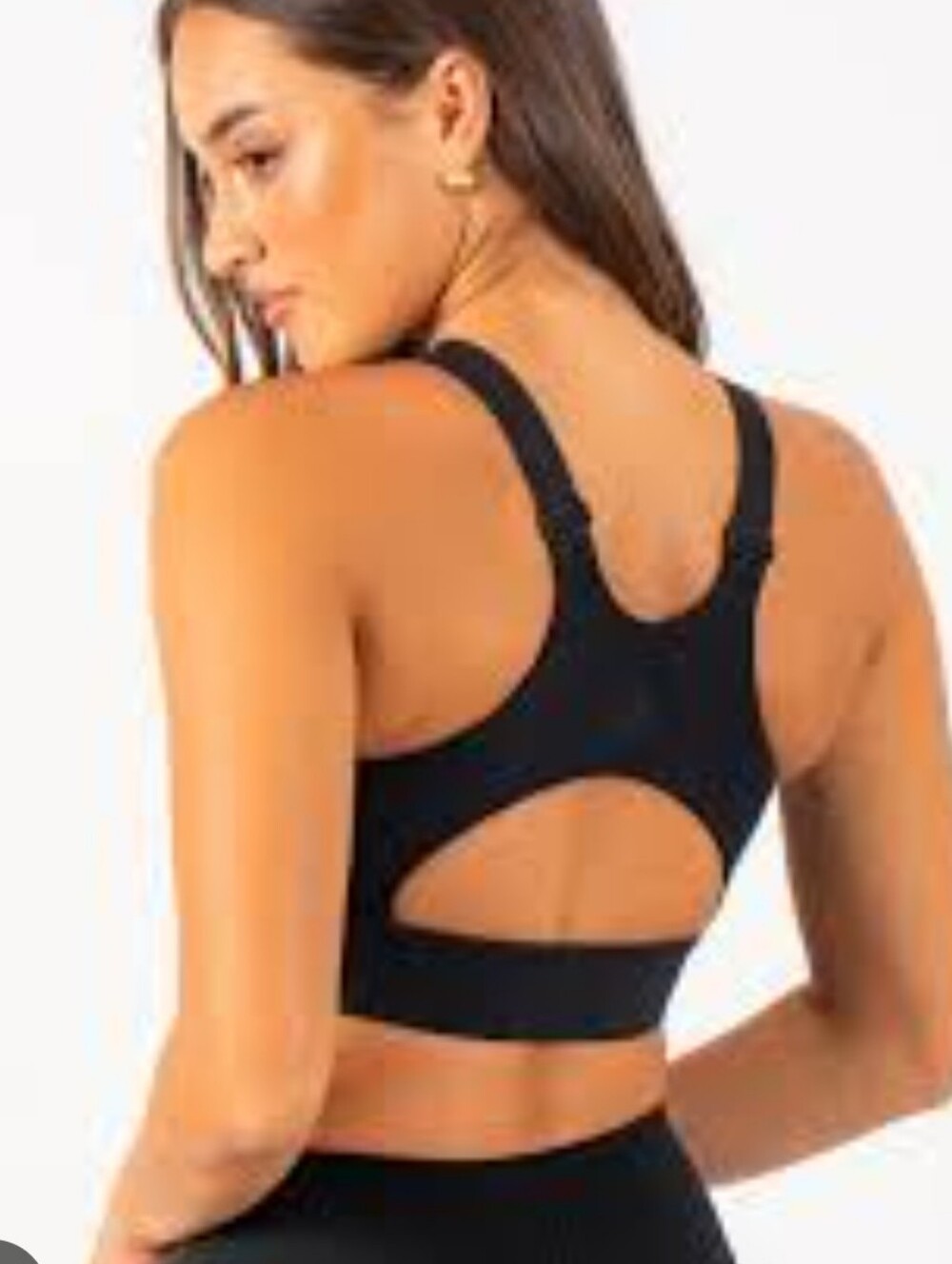 Fabulous by Raiderettes Black Shiny Racerback Sports Bra